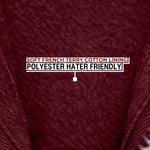 A close up of the soft french terry cotton interior lining.