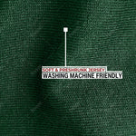 A close up of the soft and stretchy fabric that is preshrunk and washing machine friendly.