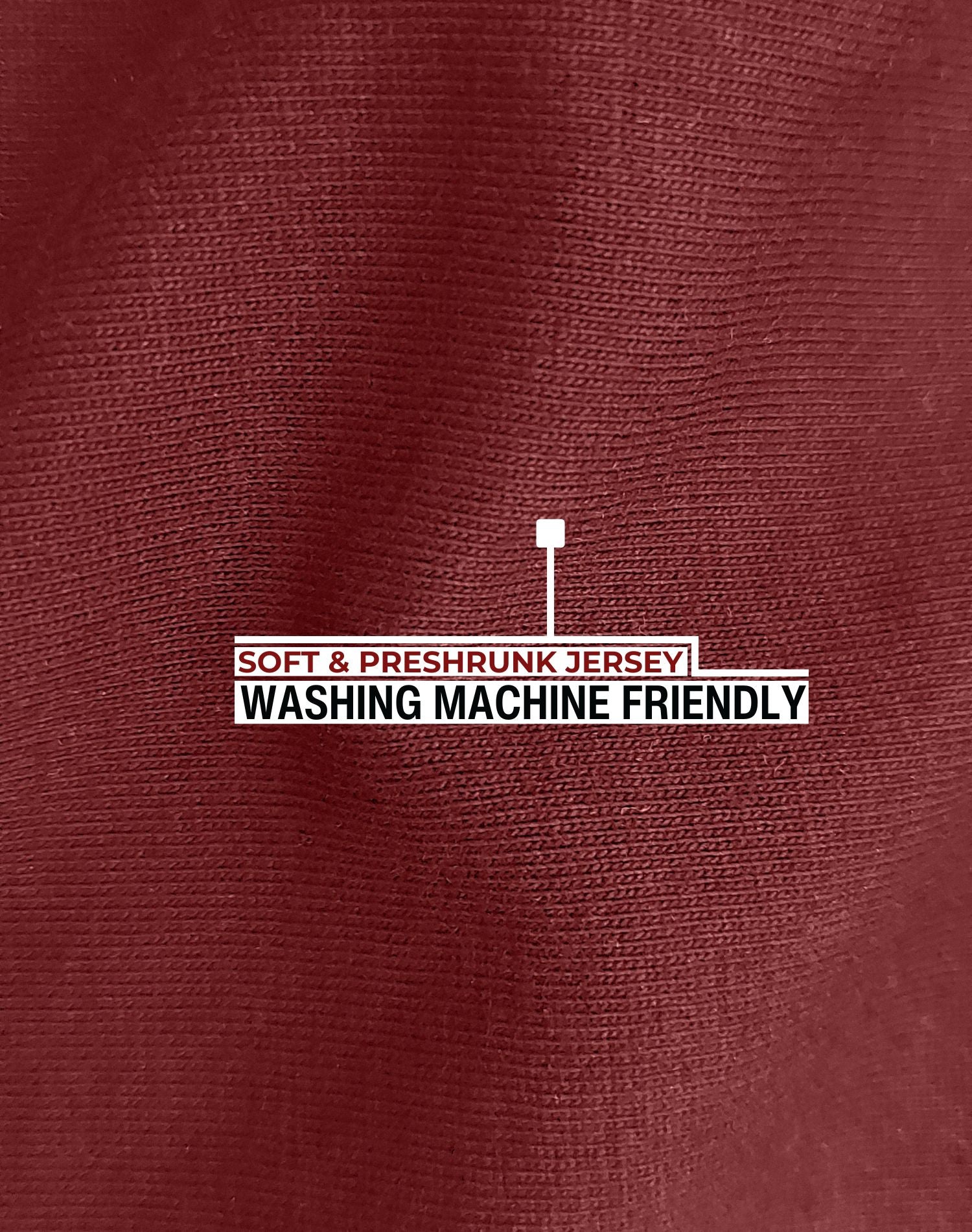 A close up of the dark orange 100% organic cotton fabric.
