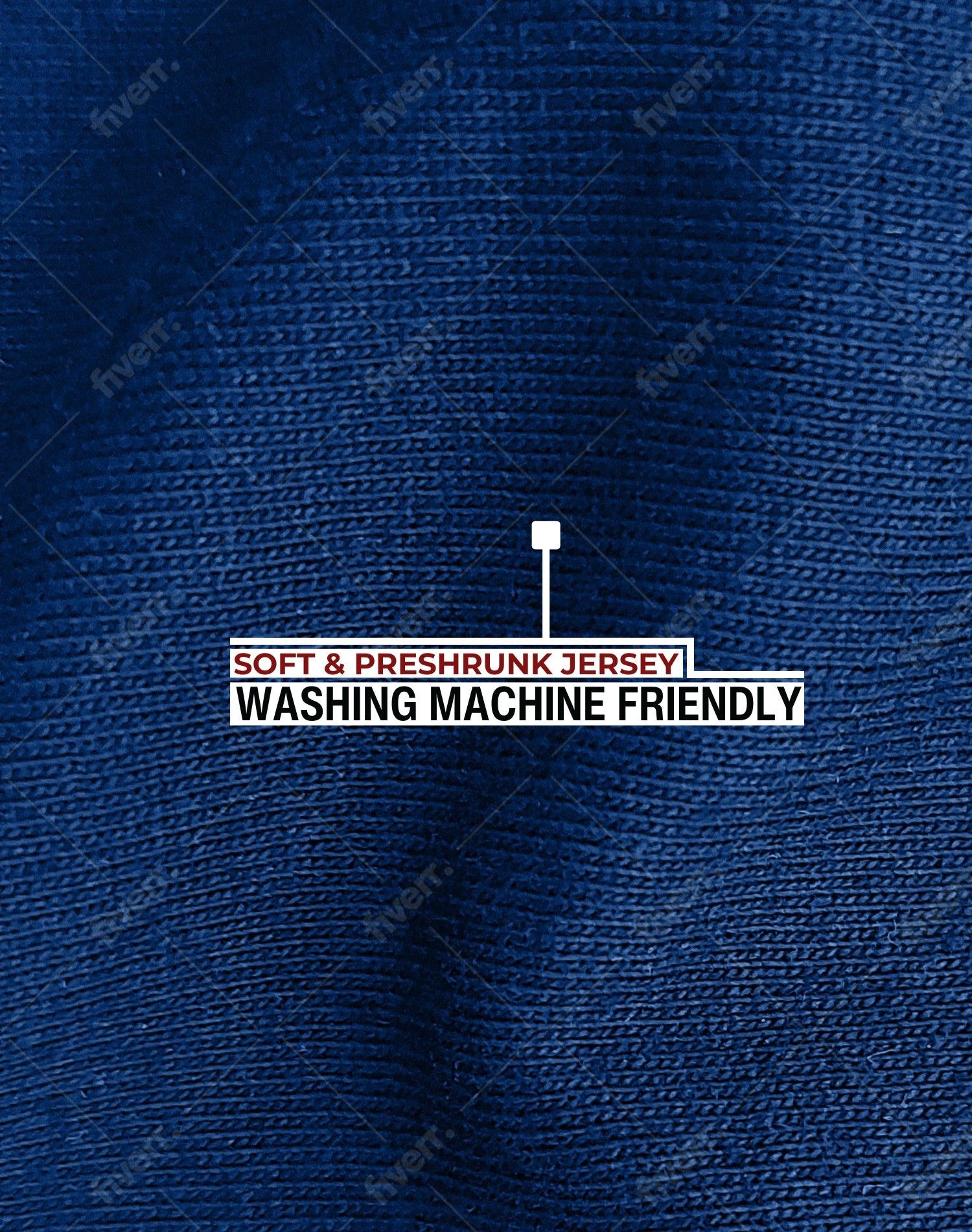 A close up of the navy 100% organic cotton fabric.