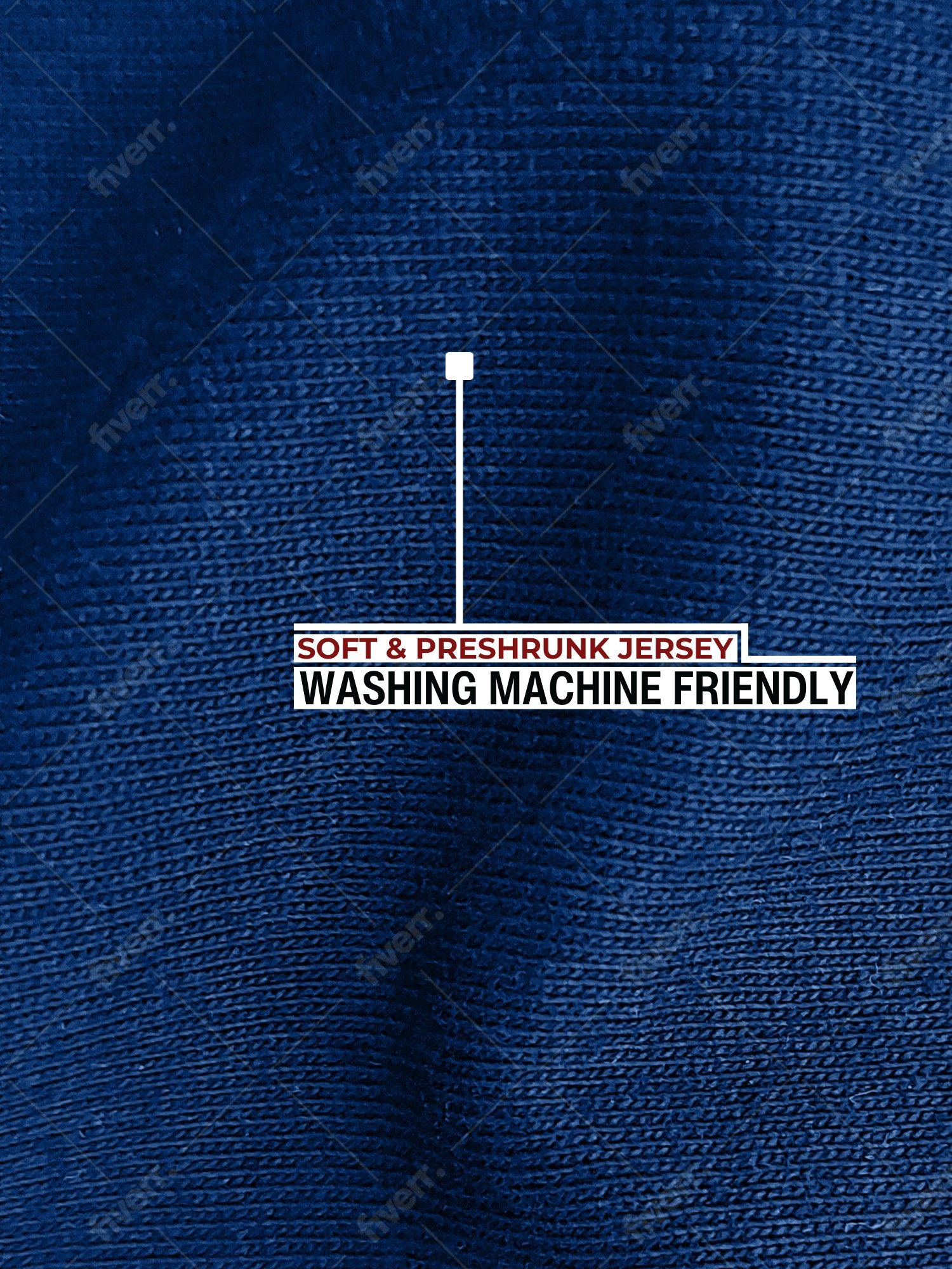 A close up of the soft and stretchy fabric that is preshrunk and washing machine friendly.