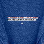 A close up of the soft french terry cotton interior lining.