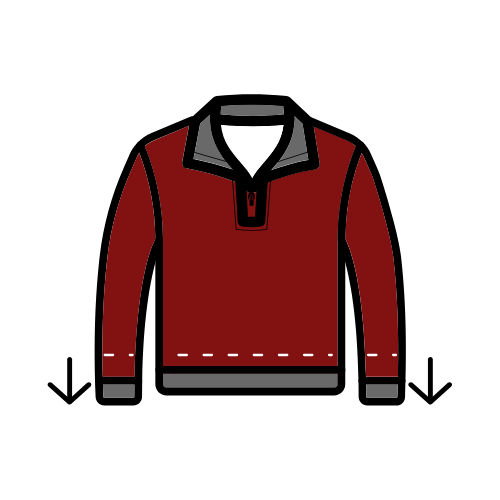 Icon of a tall quarter zip sweatshirt.