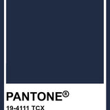 Pantone color swatch for Pageant Blue with a white border on a navy background