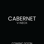 Black promotional graphic with white text reading 'CABERNET V-NECK' and 'COMING SOON NOVEMBER 10TH 2026'.