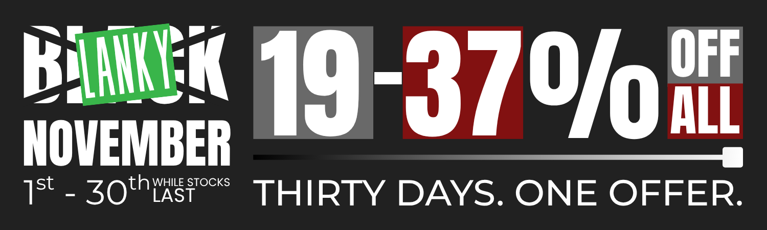 Lanky (Black) November 2025 - 19-37% off all. From 1st November - 30th November.