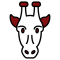 An icon of a giraffe's head symbolising that Just Tall is a tall specialist brand.