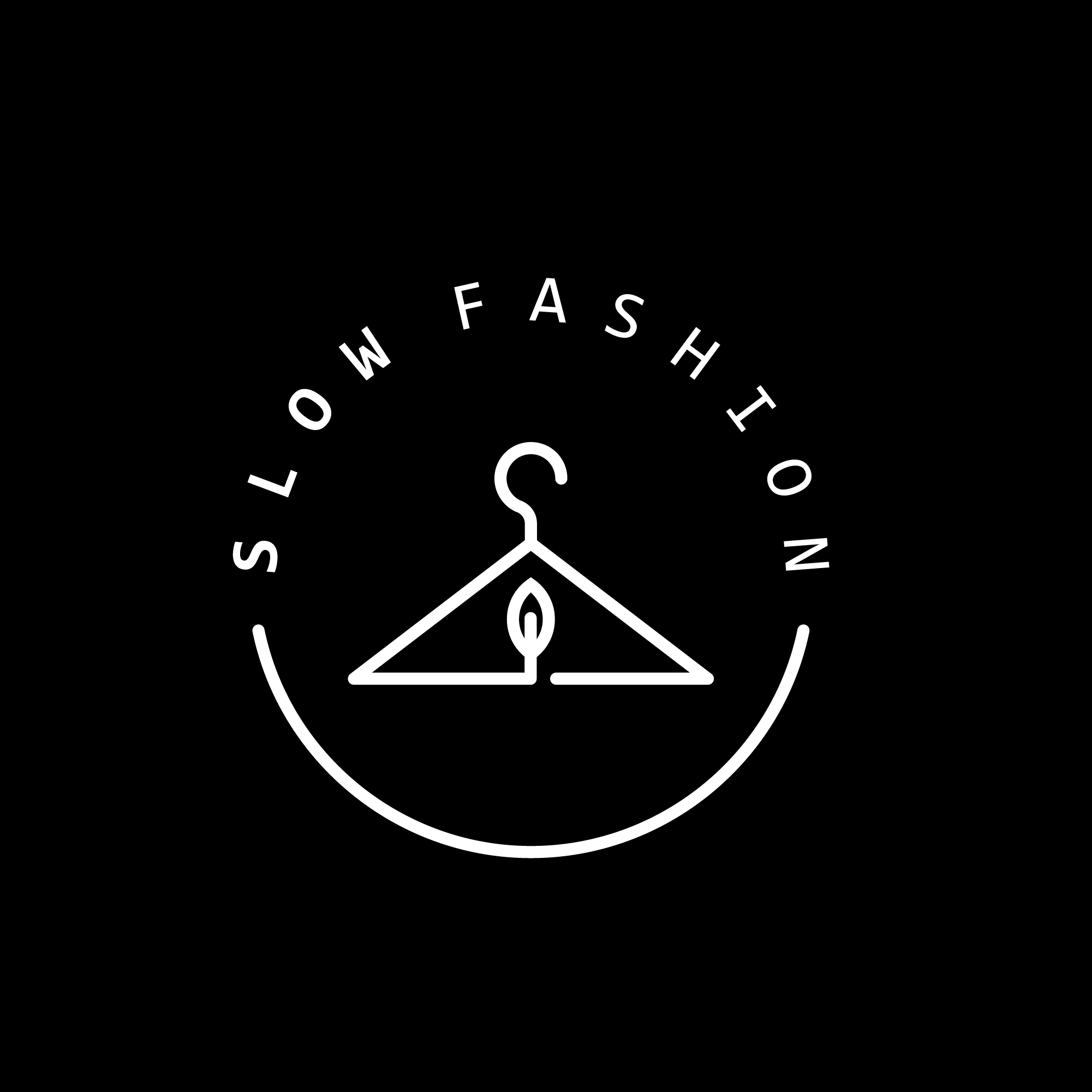 A clothes hangar with a leaf inside it symbolising that we are a slow fashion brand offering sustainable tall clothing for tall skinny guys. 