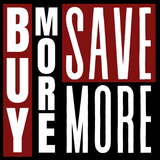 An icon with the text Buy More Save More.