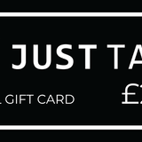 A black digital gift card with a white border and white text reading JUST TALL, DIGITAL GIFT CARD, and $200.