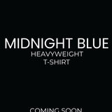 Heavyweight midnight blue t-shirts launching Feb 23rd 2026