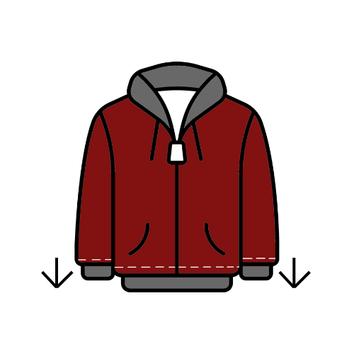 Icon of an extra long hoodie.