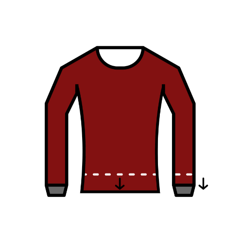 An icon of an extra long long sleeve t-shirt.