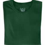 A close-up of  dark green tall t-shirt.