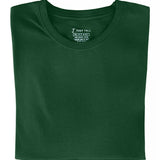 A close-up of  dark green tall t-shirt.