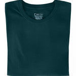 A close-up of a dark teal tall t-shirt.