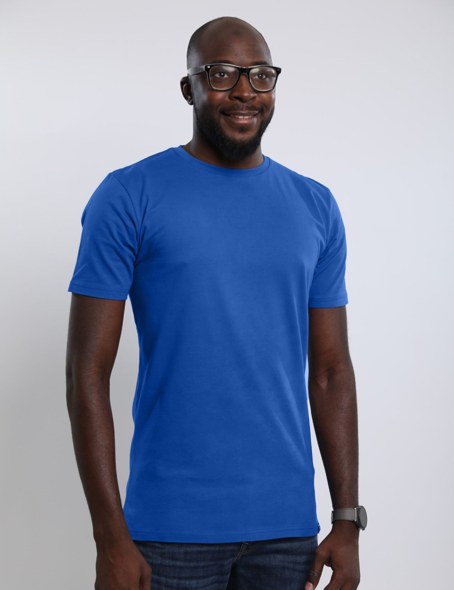 Tallslim Tees Slim Tall T Shirts Organic Tall Slim T-shirt (Medium Blue)