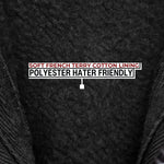 A close up of the soft french terry cotton interior lining.