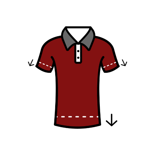 An icon of an extra long polo shirt.