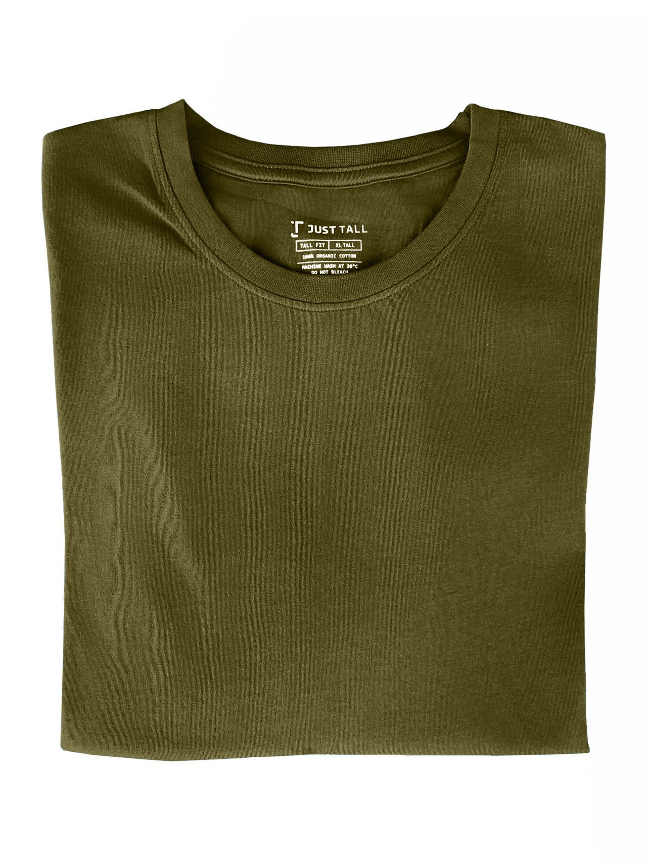A military green tall t-shirt.