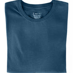 A close-up of a petrol tall t-shirt.