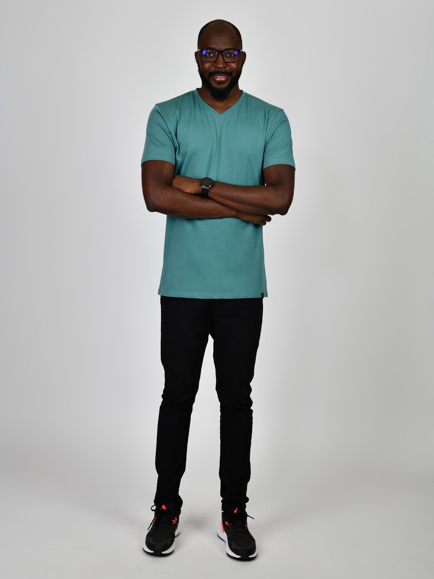 Tall Slim Organic Cotton V-Neck T-Shirt – Teal