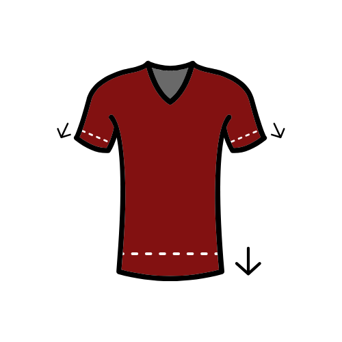 An icon of an extra long V-neck t-shirt.